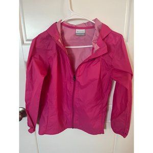 Girls Pink Columbia Rain Jacket Medium